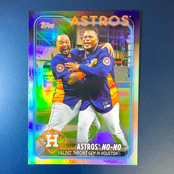 Topps Other - Astros No No Valdez Throws Gem Rainbow Foil 2024 Topps series 1